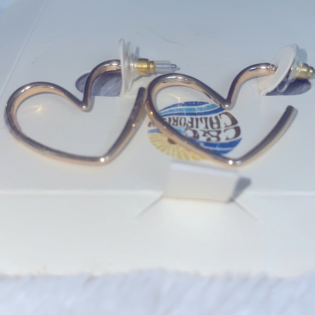 Gold Heart Shaped Earrings New